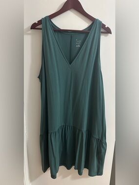 a new day Teal V-Neck Sleeveless Tiered Dress